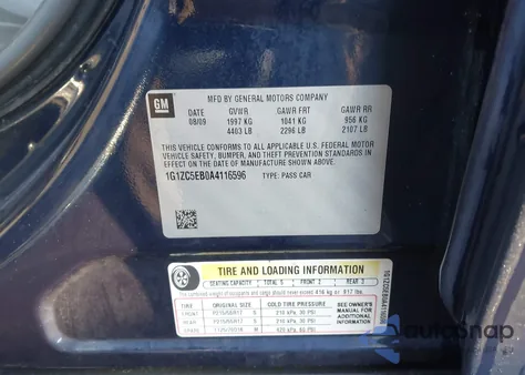 2010 Chevrolet Malibu Lt из США, поврежденный, VIN 1G1ZC5EB0A4116596